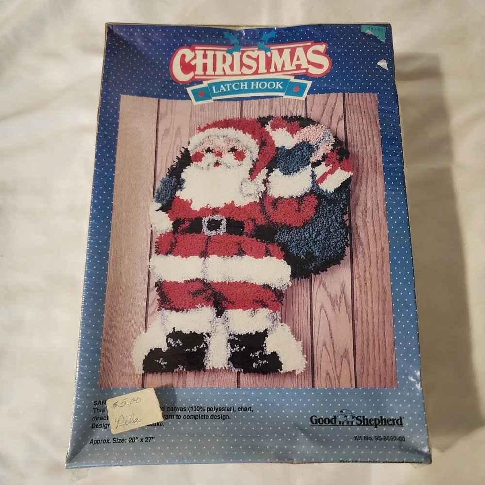 Vtg Christmas Latch Hook Named